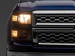 Raxiom OE Style Headlights with Black Trim; Black Housing; Clear Lens (14-15 Silverado 1500)