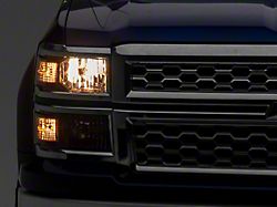 Raxiom OE Style Headlights with Chrome Trim; Black Housing; Clear Lens (14-15 Silverado 1500)