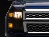 Raxiom OE Style Headlights with Black Trim; Black Housing; Clear Lens (14-15 Silverado 1500)