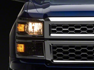 Raxiom OE Style Headlights with Chrome Trim; Black Housing; Clear Lens (14-15 Silverado 1500)