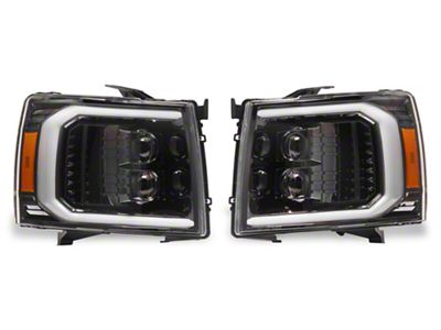 Raxiom LED Halo Surround Headlights; Black Housing; Clear Lens (07-14 Silverado 2500 HD)