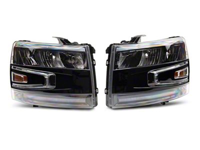 Raxiom LED Headlights; Black Housing; Clear Lens (07-14 Silverado 2500 HD)