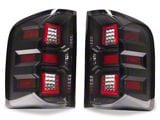 Raxiom LED Dual Ring Tail Lights; Black Housing; Clear Lens (07-14 Silverado 3500 HD)