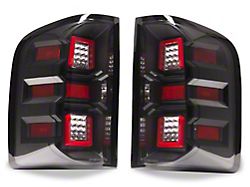 Raxiom LED Dual Ring Tail Lights; Black Housing; Clear Lens (07-14 Silverado 3500 HD)