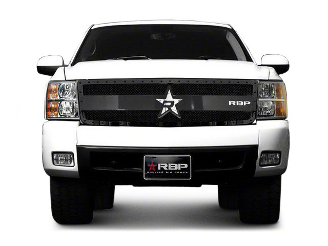 RBP RX-3 Series Studded Frame Upper Replacement Grille; Black (07-13 Silverado 1500)