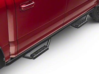 RBP RX-7 Wheel to Wheel Side Step Bars; Black (15-24 F-150 SuperCab w/ 6-1/2-Foot Bed, SuperCrew)