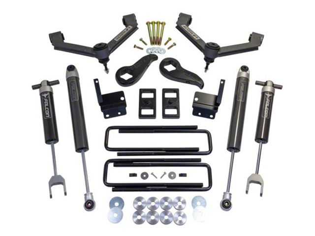 ReadyLIFT 3-Inch Front / 1-Inch Rear SST Suspension Lift Kit with Fabricated Control Arms and Falcon 2.1 Monotube Shocks (20-24 Sierra 3500 HD)