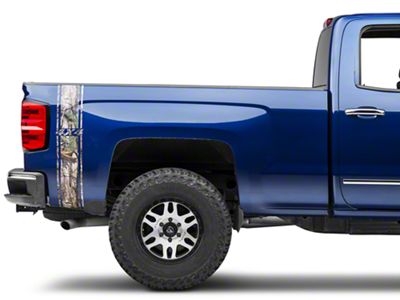 SEC10 Rear Vertical Stripe with 4x4 Logo; Real Tree Camo (07-24 Silverado 1500)