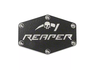 Reaper Off-Road Trailer Hitch Receiver Plug; Reaper Logo (Universal; Some Adaptation May Be Required)
