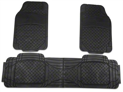 RedRock All-Weather Floor Mat Set with One-Piece Rear Mat; Black (97-14 F-150)