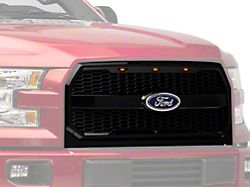 RedRock Baja Upper Replacement Grille with LED Lighting; Gloss Black (15-17 F-150, Excluding Raptor)