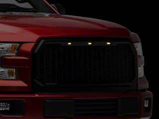 Yibei-tech Gloss Black Front Upper Grille For 2015-2017 Ford F150 – King Ranch Style, ABS Plastic, Direct Fit