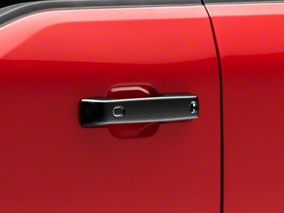 RedRock Front Door Handle Covers; Carbon Fiber (21-24 F-150)