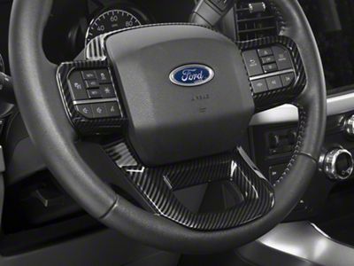 RedRock Steering Wheel Trim; Carbon Fiber (21-25 F-150)