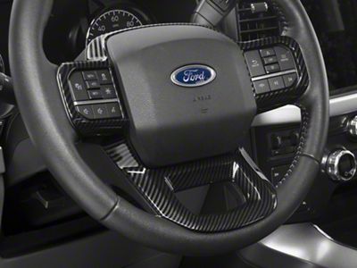 RedRock Steering Wheel Trim; Carbon Fiber (21-24 F-150)