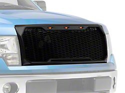 RedRock Upper Replacement Grille with LED Lighting; Matte Black (09-14 F-150, Excluding Raptor)