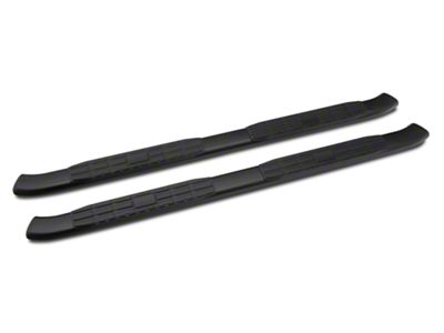 Barricade Pinnacle 4-Inch Oval Bent End Side Step Bars; Black (19-25 RAM 1500 Quad Cab)