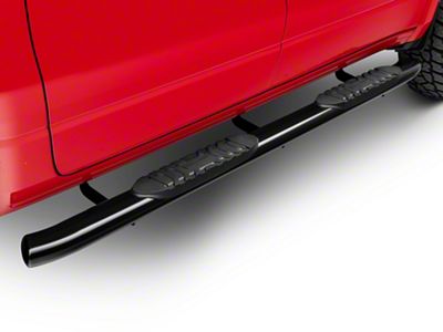 RedRock 5-Inch Oval Bent End Side Step Bars; Black (19-24 RAM 1500 Crew Cab)