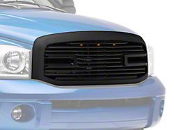 RedRock Boss Upper Replacement Grille with LED DRL; Matte Black (06-08 RAM 1500)