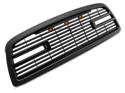 RedRock Boss Upper Replacement Grille with LED DRL; Matte Black (09-12 RAM 1500)