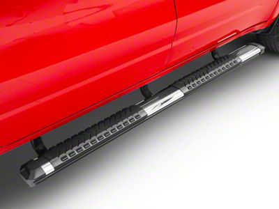 Barricade Saber 5-Inch Aluminum Side Step Bars; Stainless Cover Plates (19-24 RAM 1500 Quad Cab)