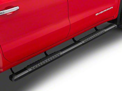 Barricade Saber 5-Inch Aluminum Side Step Bars; Black Cover Plates (19-25 Sierra 1500 Crew Cab)