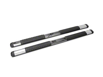 Barricade Saber 5-Inch Aluminum Side Step Bars; Stainless Cover Plates (19-24 Sierra 1500 Crew Cab)