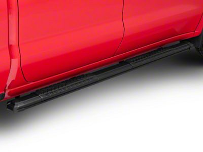 Barricade Saber 5-Inch Aluminum Side Step Bars; Black Cover Plates (19-24 Silverado 1500 Crew Cab)