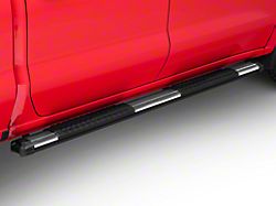Barricade Saber 5-Inch Aluminum Side Step Bars; Stainless Cover Plates (19-26 Silverado 1500 Crew Cab)