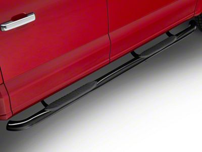 RedRock 3-Inch Side Step Bars; Black (15-25 F-150 SuperCrew)