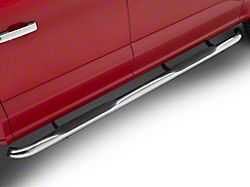 RedRock 3-Inch Side Step Bars; Stainless Steel (15-25 F-150 SuperCrew)