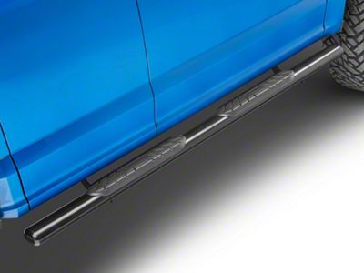 RedRock 4-Inch Oval Straight Side Step Bars; Black (15-25 F-150 SuperCab)