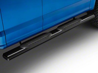 RedRock 6-Inch Oval Straight End Side Step Bars; Black (15-25 F-150 SuperCab)