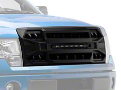 RedRock Armor Upper Replacement Grille with LED Off-Road Lighting; Matte Black (09-14 F-150, Excluding Raptor)