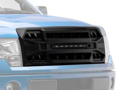 RedRock Armor Upper Replacement Grille with LED Off-Road Lighting; Matte Black (09-14 F-150, Excluding Raptor)