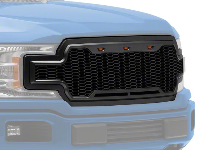 RedRock Baja Upper Replacement Grille with LED Lighting; Charcoal (18-20 F-150, Excluding Raptor)