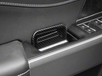 RedRock Interior Front and Rear Door Handle Trim; Carbon Fiber (21-23 F-150 XL, XLT SuperCrew)