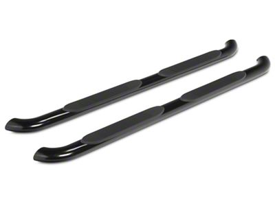 RedRock 4-Inch Oval Bent End Side Step Bars; Black (17-25 F-250 Super Duty SuperCab)
