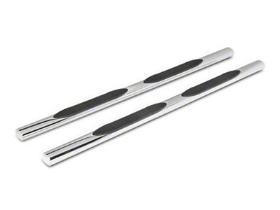 RedRock 4-Inch Oval Straight End Side Step Bars; Stainless Steel (17-25 F-250 Super Duty SuperCab)