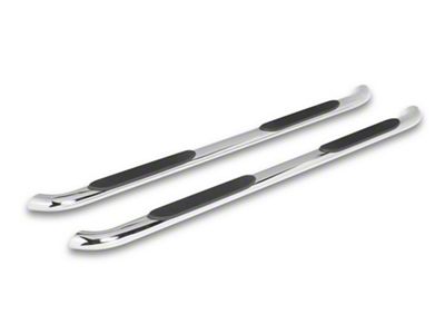 RedRock 4-Inch Oval Bent End Side Step Bars; Stainless Steel (17-24 F-350 Super Duty SuperCrew)