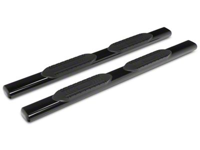 RedRock 6-Inch Oval Straight End Side Step Bars; Black (17-23 F-350 Super Duty SuperCab)