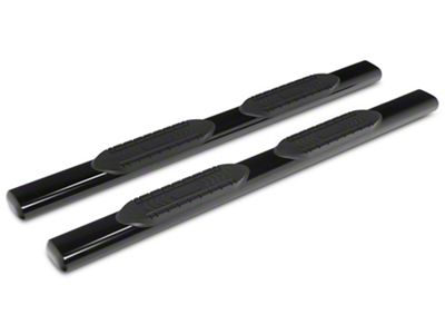 RedRock 6-Inch Oval Straight End Side Step Bars; Black (17-24 F-350 Super Duty SuperCab)