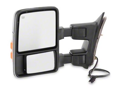 RedRock Powered Heated Towing Mirror with Amber LED Turn Signal; Driver Side (11-16 F-350 Super Duty)