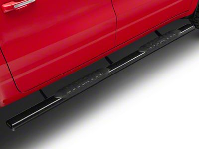 RedRock 5-Inch Oval Straight End Side Step Bars; Black (19-25 RAM 1500 Crew Cab)