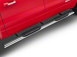 RedRock 5-Inch Ival Straight End Side Step Bars; Stainless Steel (19-25 RAM 1500 Crew Cab)