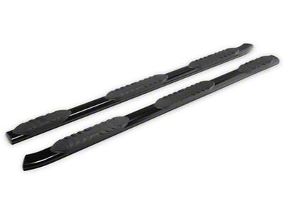RedRock 5-Inch Oval Bent End Wheel to Wheel Side Step Bars; Black (19-25 RAM 1500 Quad Cab)