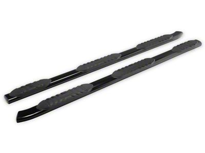 RedRock 5-Inch Oval Bent End Wheel to Wheel Side Step Bars; Black (19-24 RAM 1500 Quad Cab)