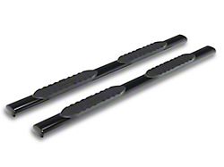 RedRock 5-Inch Oval Straight End Side Step Bars; Black (19-26 RAM 1500 Quad Cab)