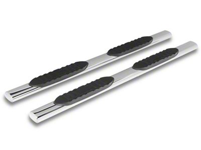 RedRock 5-Inch Oval Straight End Side Step Bars; Stainless Steel (19-25 RAM 1500 Quad Cab)