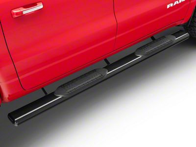 RedRock 6-Inch Oval Bent End Side Step Bars; Black (19-24 RAM 1500 Crew Cab)